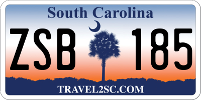 SC license plate ZSB185
