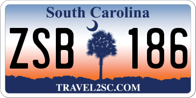 SC license plate ZSB186