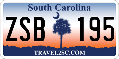SC license plate ZSB195