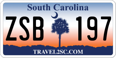 SC license plate ZSB197