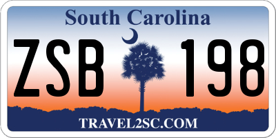SC license plate ZSB198