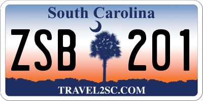 SC license plate ZSB201
