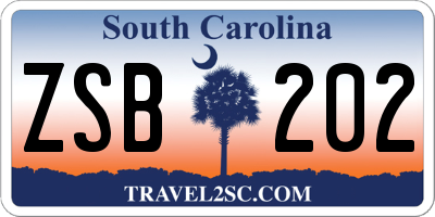 SC license plate ZSB202