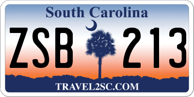 SC license plate ZSB213