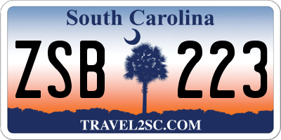 SC license plate ZSB223