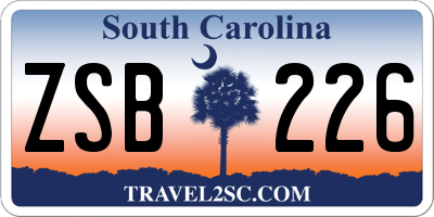 SC license plate ZSB226