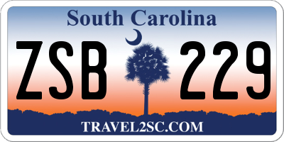 SC license plate ZSB229