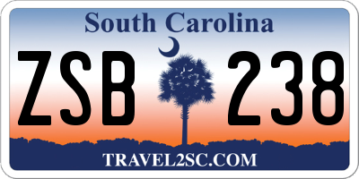 SC license plate ZSB238