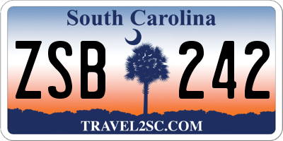 SC license plate ZSB242