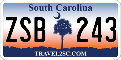 SC license plate ZSB243