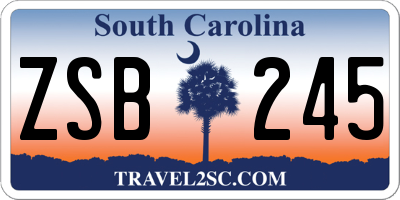 SC license plate ZSB245