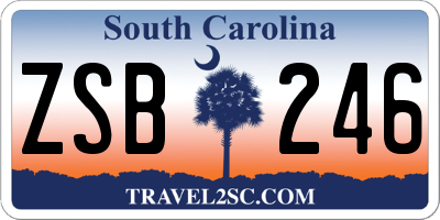 SC license plate ZSB246