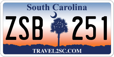SC license plate ZSB251