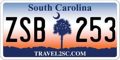 SC license plate ZSB253
