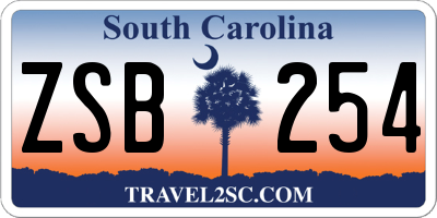 SC license plate ZSB254