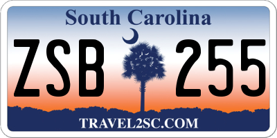 SC license plate ZSB255