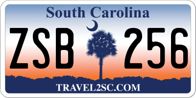 SC license plate ZSB256