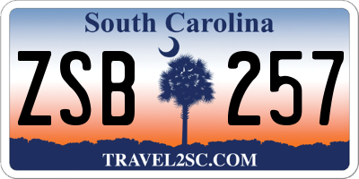 SC license plate ZSB257