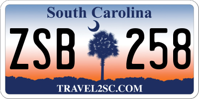 SC license plate ZSB258