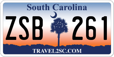 SC license plate ZSB261