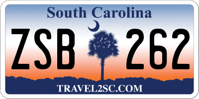 SC license plate ZSB262