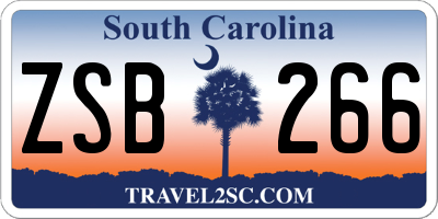SC license plate ZSB266