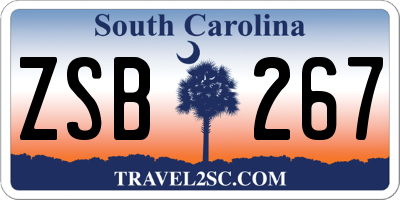 SC license plate ZSB267