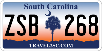 SC license plate ZSB268
