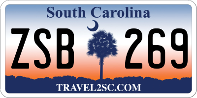 SC license plate ZSB269