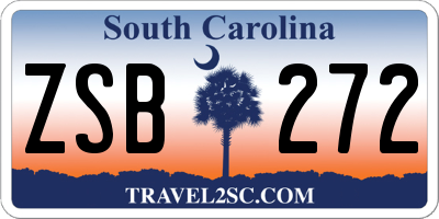 SC license plate ZSB272
