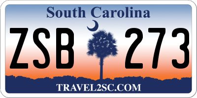 SC license plate ZSB273