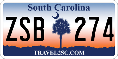 SC license plate ZSB274