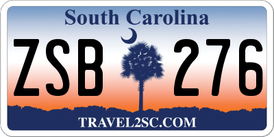 SC license plate ZSB276