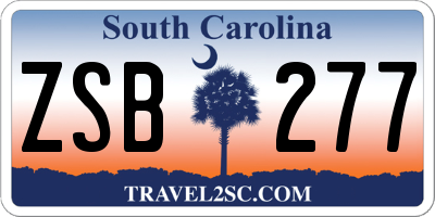 SC license plate ZSB277