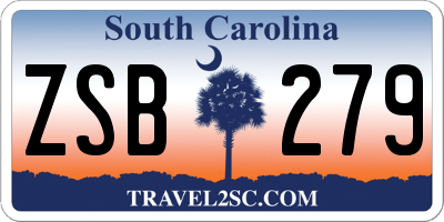 SC license plate ZSB279