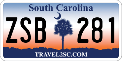 SC license plate ZSB281