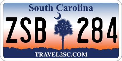 SC license plate ZSB284