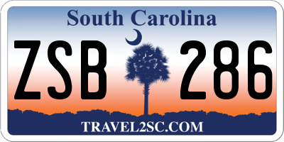 SC license plate ZSB286