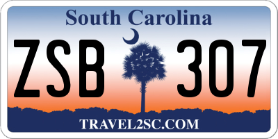 SC license plate ZSB307
