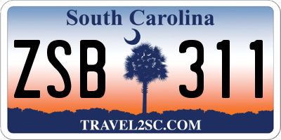 SC license plate ZSB311