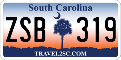 SC license plate ZSB319