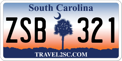 SC license plate ZSB321