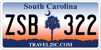 SC license plate ZSB322