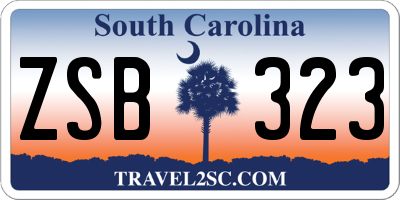 SC license plate ZSB323