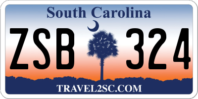 SC license plate ZSB324