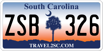 SC license plate ZSB326