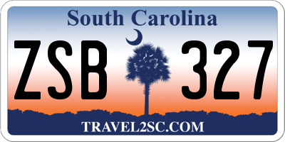 SC license plate ZSB327