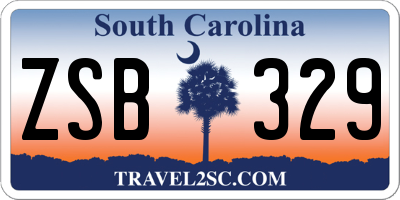 SC license plate ZSB329