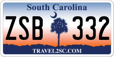 SC license plate ZSB332