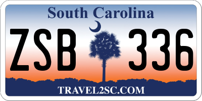 SC license plate ZSB336